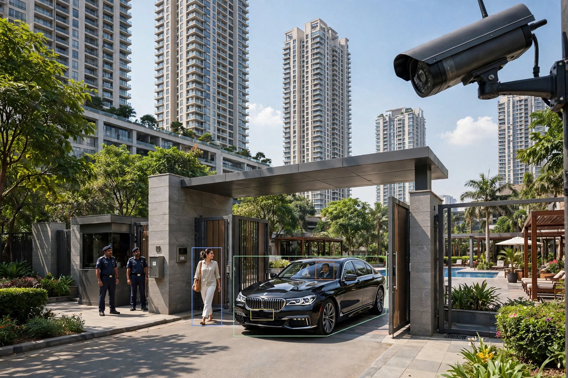 A vehicle leaving, recognised as it goes